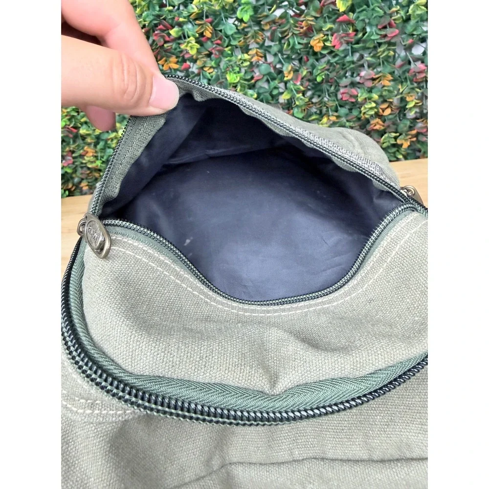 Simon Vogue Leather Canvas Backpack Olive Green Tactical Utility Rucksack Bag